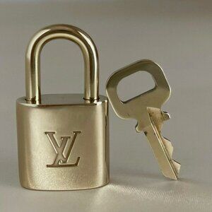 Louis Vuitton Gold Padlock and Key Set